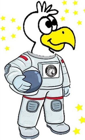 Harold wearing spacesuit